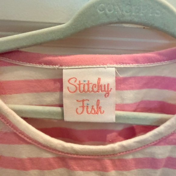 Stitch Fish Disney Pink Striped Dress with Minnie Accents sz 6 - Picture 3 of 3